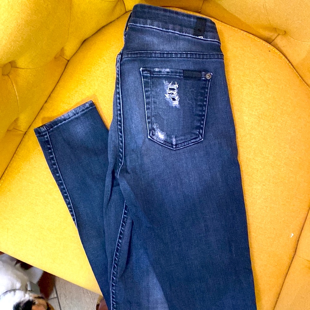 7 For All Mankind ‘The Skinny’ B(Air) Dark Blue Jeans